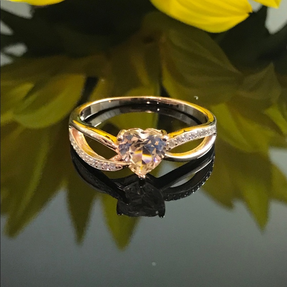 Pink Morganite Heart Shape Rose Gold Ring